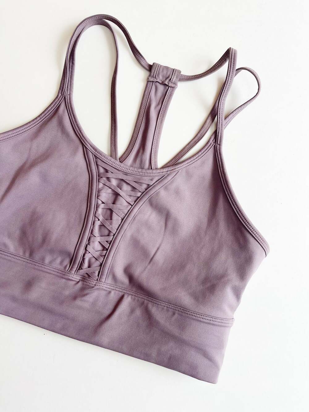 Nike Women's Dri-FIT Laced Cropped Training Sports Bra Purple